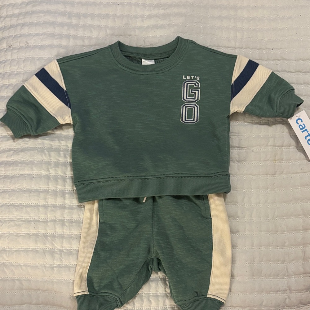 Carter's Green and Cream Kids Matching Set